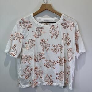 Pamut Apparel Organic Cotton Block Printed Top Women's L Comfy USA Hand Made